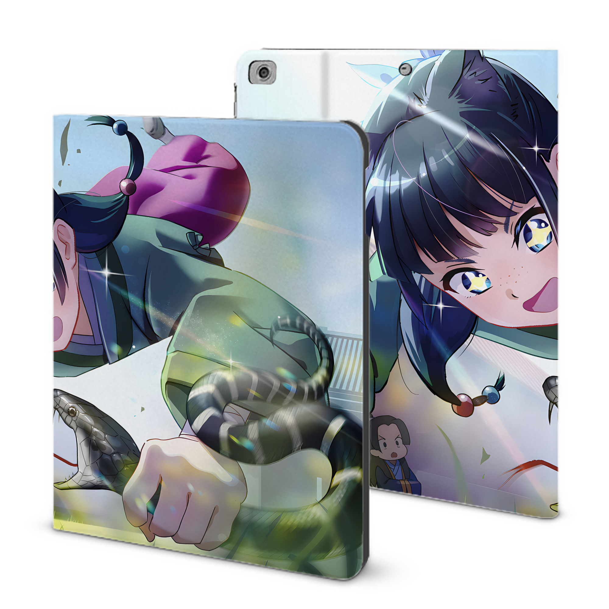 （画像用） 薬屋のひとりごと The Apothecary Diaries IPad ケース ブック型 PUレザー TPU 耐衝撃 軽量 薄型 ペン収納なし 全面保護 IPad 各モデル対応